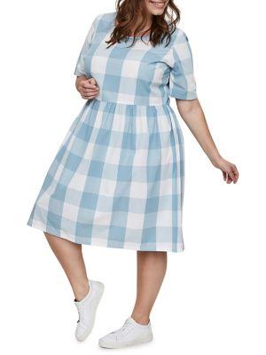 Junarose Plus Ulani Short Sleeve Below Knee Dress