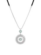 Lucky Brand Summer Chase Jade And Crystal Openwork Pendant Necklace
