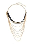 Design Lab Lord & Taylor Chain-accented Faux Leather Choker Necklace