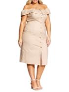 City Chic Plus Button Darling Dress