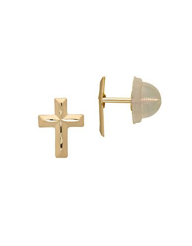 Lord & Taylor 14 Kt Yellow Gold Cross Stud Earrings