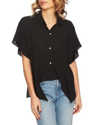 1.state Asymmetric Button-down Blouse
