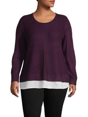 Calvin Klein Plus Textured Twofer Sweater