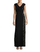 Decode 1.8 Lace-trim Sleeveless A-line Gown