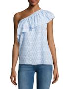 Two By Vince Camuto Ruffled One-shoulder Top