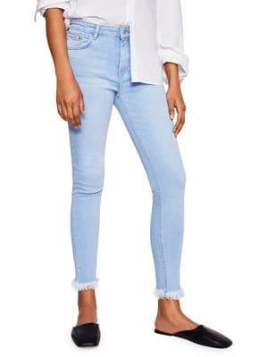 Mango Cropped Fray-hem Skinny Jeans