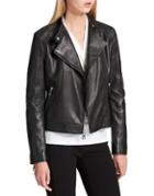 Donna Karan Notch Lapel Leather Moto Jacket