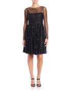 Vera Wang Sequin Fit-and-flare Dress