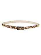 Fashion Focus Skinny Leopard-dot Calf Hair Belt