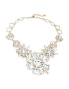 R.j. Graziano Goldtone And Faceted Crystal Starburst Statement Necklace
