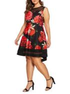 Quiz Curve Plus Floral A-line High-low Dress