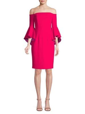 Calvin Klein Off-the-shoulder Bell Sleeve Sheath Dress