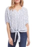 Karen Kane Floral Stripe Crinkle Gauze Blouse