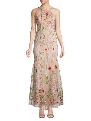 Jump Floral Lace-up Gown