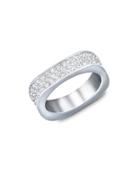 Vio Swarovski Crystal And Silvertone Ring Size 8