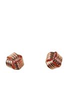 Lord & Taylor 14k Rose Gold Grooved Love Knot Button Earrings