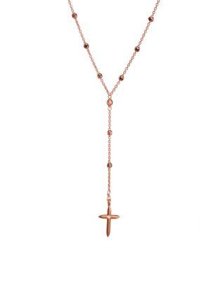 Dogeared Sterling Silver & 14k Rose Gold Dipped Rosary Necklace