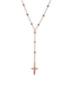Dogeared Sterling Silver & 14k Rose Gold Dipped Rosary Necklace