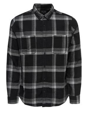 Only And Sons Textured Checked Button-down Shirt