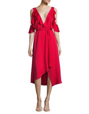 French Connection Maudie Cold Shoulder Drape Dress