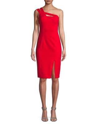 Aidan By Aidan Mattox Fitted Cocktail One-shoulder Dress