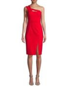Aidan By Aidan Mattox Fitted Cocktail One-shoulder Dress