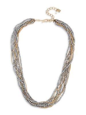 Robert Lee Morris Goldtone & 4mm Gray Baroque Pearl Layered Necklace