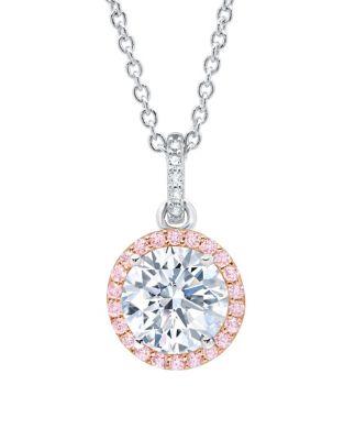 Crislu Fiore Crystal, Sterling Silver And Pure Platinum Halo Pendant Necklace