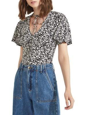 Miss Selfridge V-neck Floral Blouse