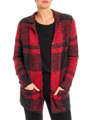 Joseph A Plaid Sweater Jacket