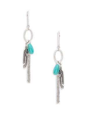 Design Lab Lord & Taylor Stone And Chain Drop Earrings