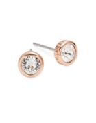 Ted Baker London Rose Gold And Crystal Round Stud Earrings