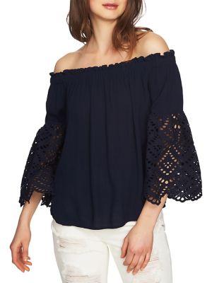 1.state Eyelet Off-shoulder Blouse