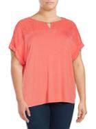 Calvin Klein Plus Lace Overlay Top