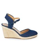 Lexi And Abbie Joss Denim Espadrille Wedges
