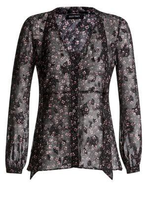 Ellen Tracy X Irina Tie-front Blouse