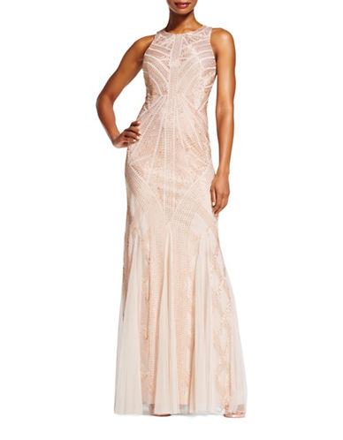 Adrianna Papell Beaded Trumpet Gown