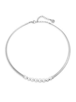 Majorica 6-7mm Organic White Pearl Choker Necklace