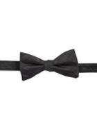 Black Brown Silk Plaid Bow Tie