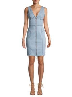 Finders Keepers Ninetythree Claudia Denim Mini Sheath Dress