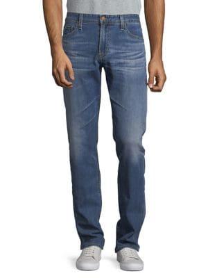 Ag Cotton-blend Faded Denim Pants