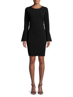 Michael Michael Kors Bell-sleeve Laser-cut Bodycon Dress