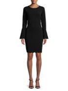 Michael Michael Kors Bell-sleeve Laser-cut Bodycon Dress