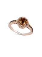 Levian Chocolatier Collection Caramel Quartz And Chocolate And White Diamond Ring, 0.42k