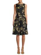 Gabby Skye Floral Lace Belted Dress