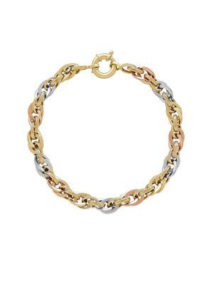 Lord & Taylor 14k Yellow & Rose Gold Link Bracelet