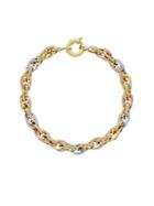Lord & Taylor 14k Yellow & Rose Gold Link Bracelet