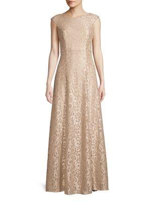 Eliza J Lace Cap Sleeve Gown