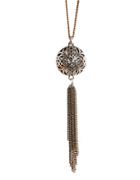 Lucky Brand Silver And Goldtone Openwork Pendant Necklace