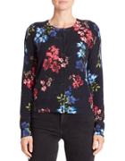 Lord & Taylor Floral Cashmere Cardigan